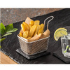 Kosár finger food ételek tálalásához, 10,5x9x6,5 cm, rozsdamentes acél | FORGAST FG11519