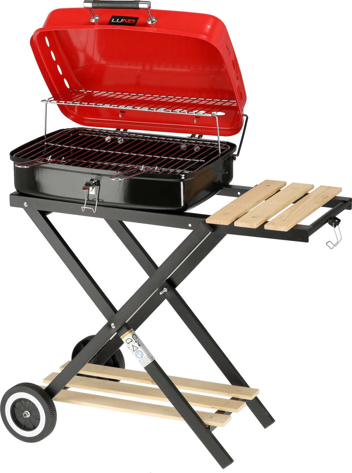 Összecsukható faszenes grill, rács 45x33.5 cm | LUND 99926