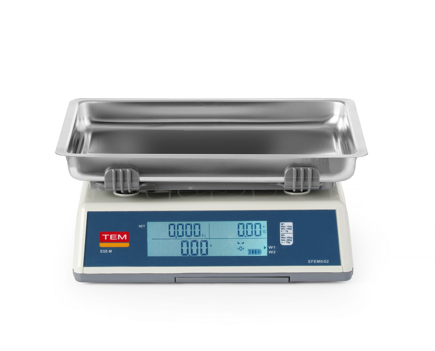 Számoló mérleg mély tállal és hitelesítéssel - 30 kg-ig | TEM TEM030C-PZR
