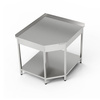 Sarok munkasztal rozsdamentes acélból polccal 86,8x60x60x85 cm | FORGAST