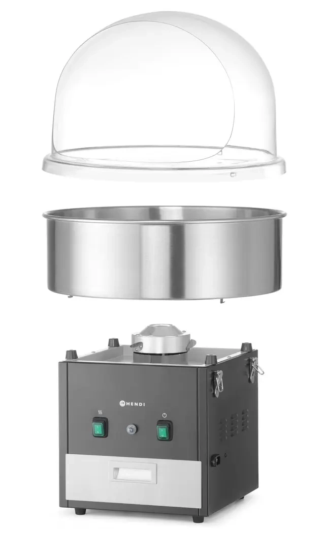 Cukorvattakészítő gép fedél nélkül, fekete színű, 220-240V/1130W, 52x52x(M)50.3 cm | HENDI 282816