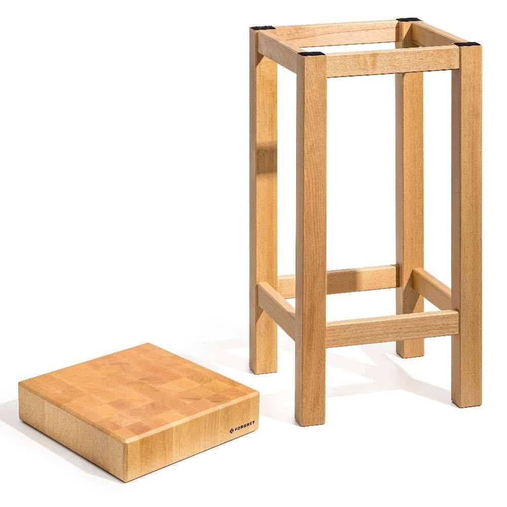 Mészárszék fa, 40x50 cm, 20 cm vastag munkalap, állvánnyal | FORGAST FG12241