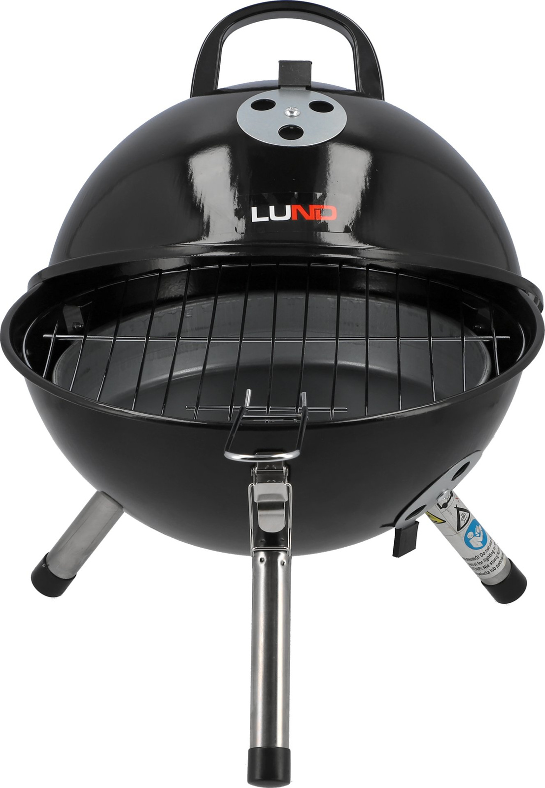 Hordozható faszenes grillsütő, 29 cm átmérőjű rostéllyal | LUND 99922