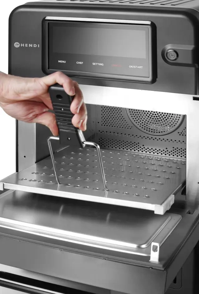 Konvekciós-mikrohullámú sütő CombiTurbo, 18 L, fekete, 230V/3000 W | HENDI 281277