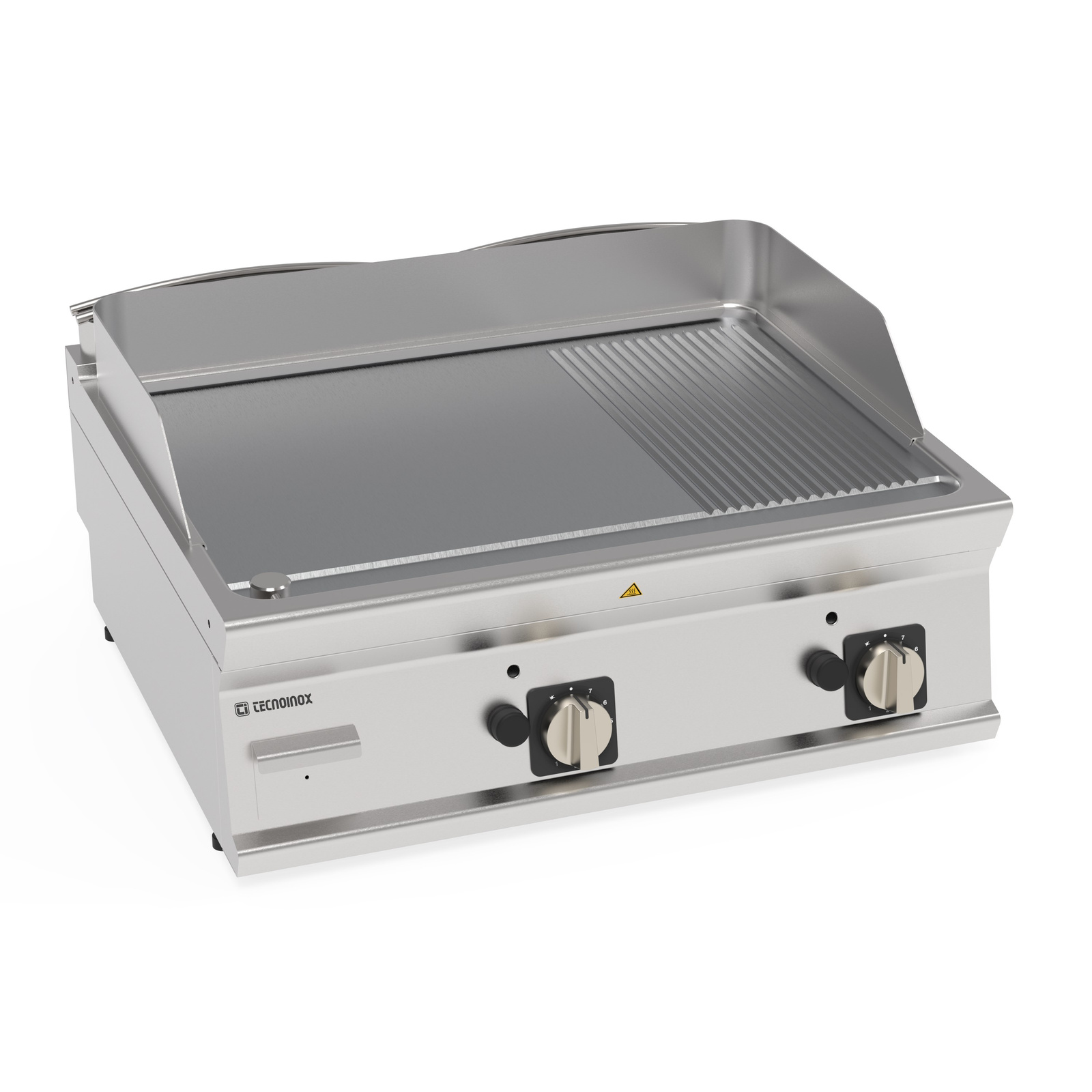 Gázüzemű krómozott grillezőlap 2/3 sima 1/3 bordázott állítható 74,8x56,4 cm| TECNOINOX 713187