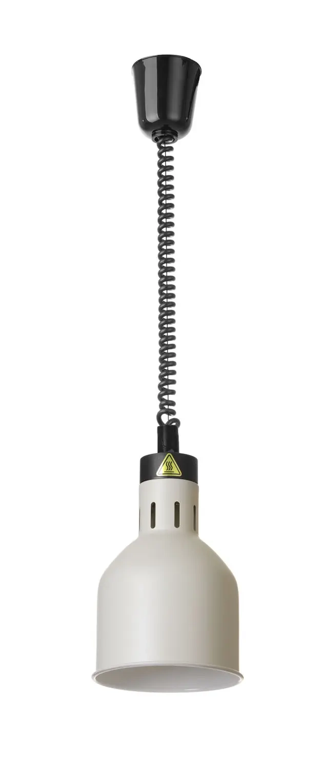 Ételek melegen tartására szolgáló függesztett lámpa, hengeres, fehér, 230V/250W | HENDI 273821