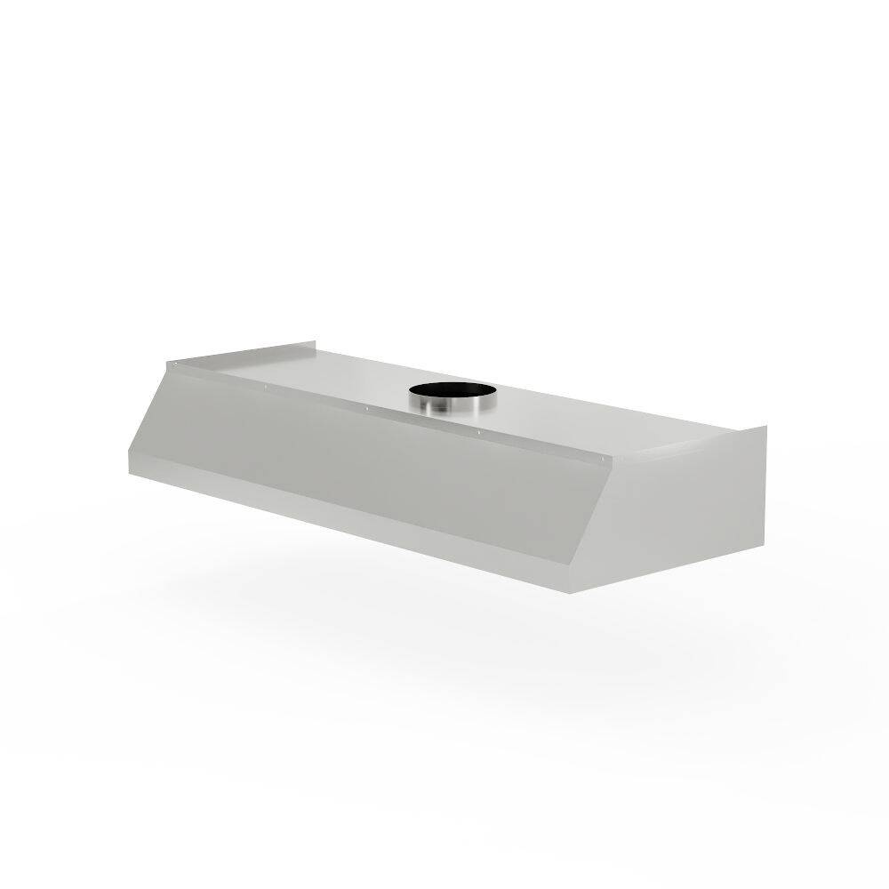 Rozsdamentes falra szerelhető trapéz alakú páraelszívó 300x60 cm | FORGAST