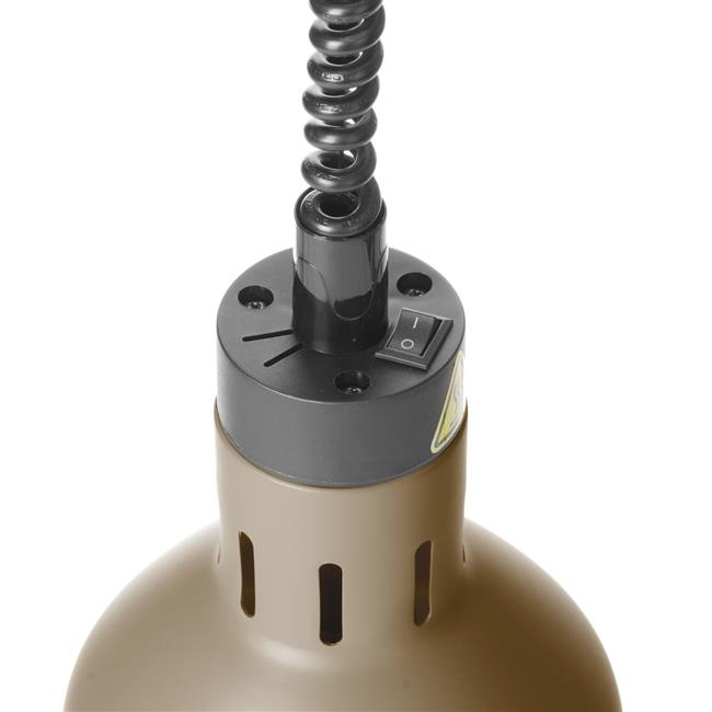 Melegen tartó lámpa függő, hengeres, bézs, 230V/250W | HENDI 273784