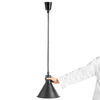 Ételmelegítő lámpa fekete, kúpos, 0.25 kW, magasságszabályozás 60-180 cm | FORGAST FG03344