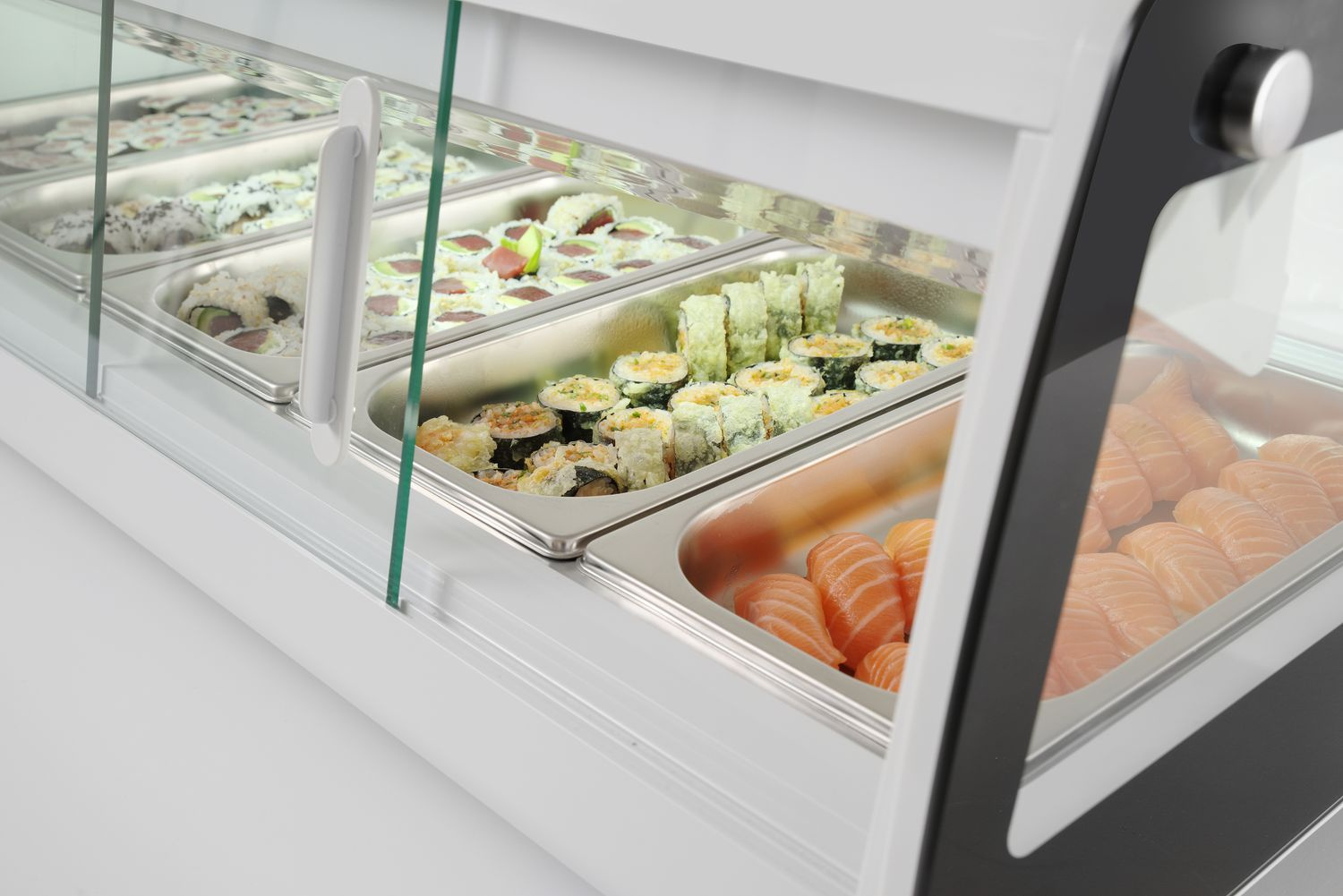 Sushi hűtővitrin, 63 l, LED, 3-7°C, 130,7x45x33 cm | HENDI 233757