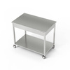 Rozsdamentes munkasztal polccal, kerekeken 90x60x85 cm | FORGAST
