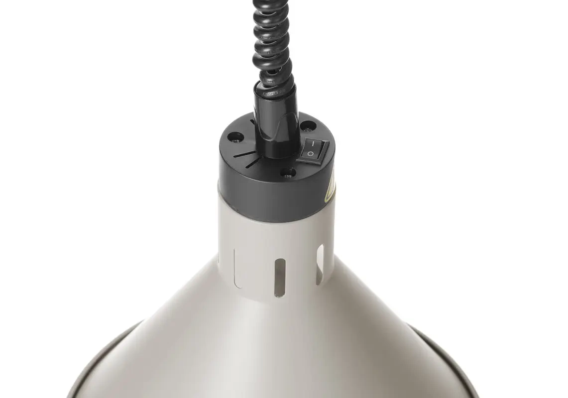 Ételek melegen tartására szolgáló függő lámpa, kúpos, bézs, 230V/250W | HENDI 273777