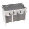 Elektromos grilllap, sima, krómozott, szálcsiszolt, nyitott alépítményen, 120 cm, 400V Tecno74 | TECNOINOX 716209