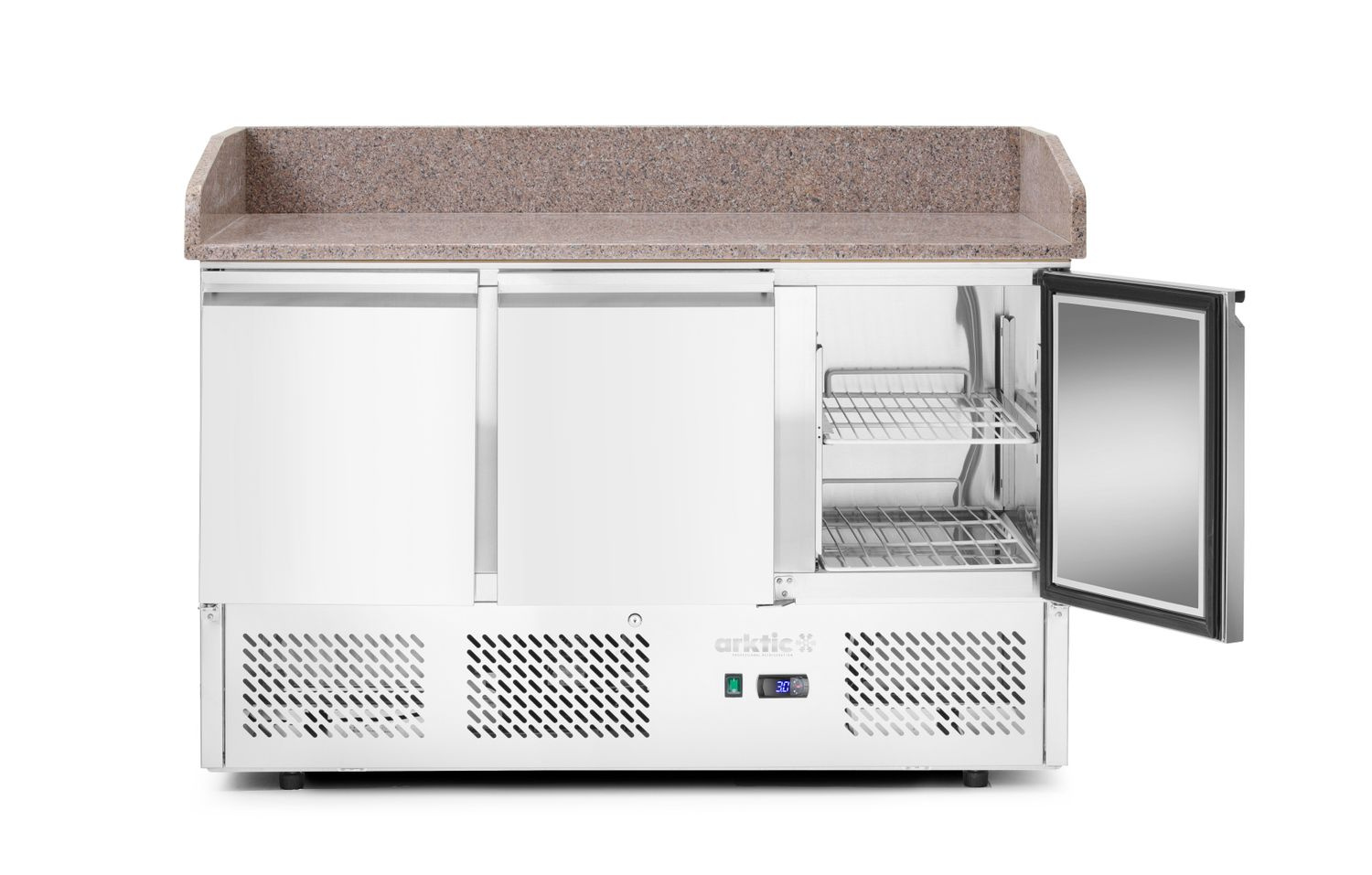 3 ajtós pizzasütő hűtőasztal feltéttel, 570 l, 6 GN 1/4, 140x70x110 cm | ARKTIC 232033