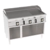 Elektromos grillsütő lap, 2/3 sima, 1/3 bordázott, nyitott alsóvázzal, 120 cm, 400V Tecno74 | TECNOINOX 716207
