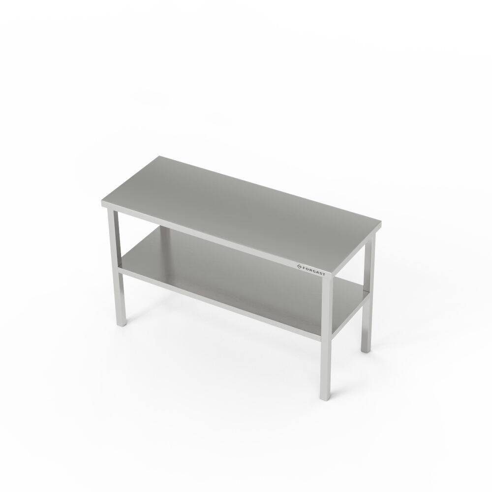 Asztali felépítmény 2 polccal rozsdamentes acélból 4 lábbal 70x30x60 cm | FORGAST