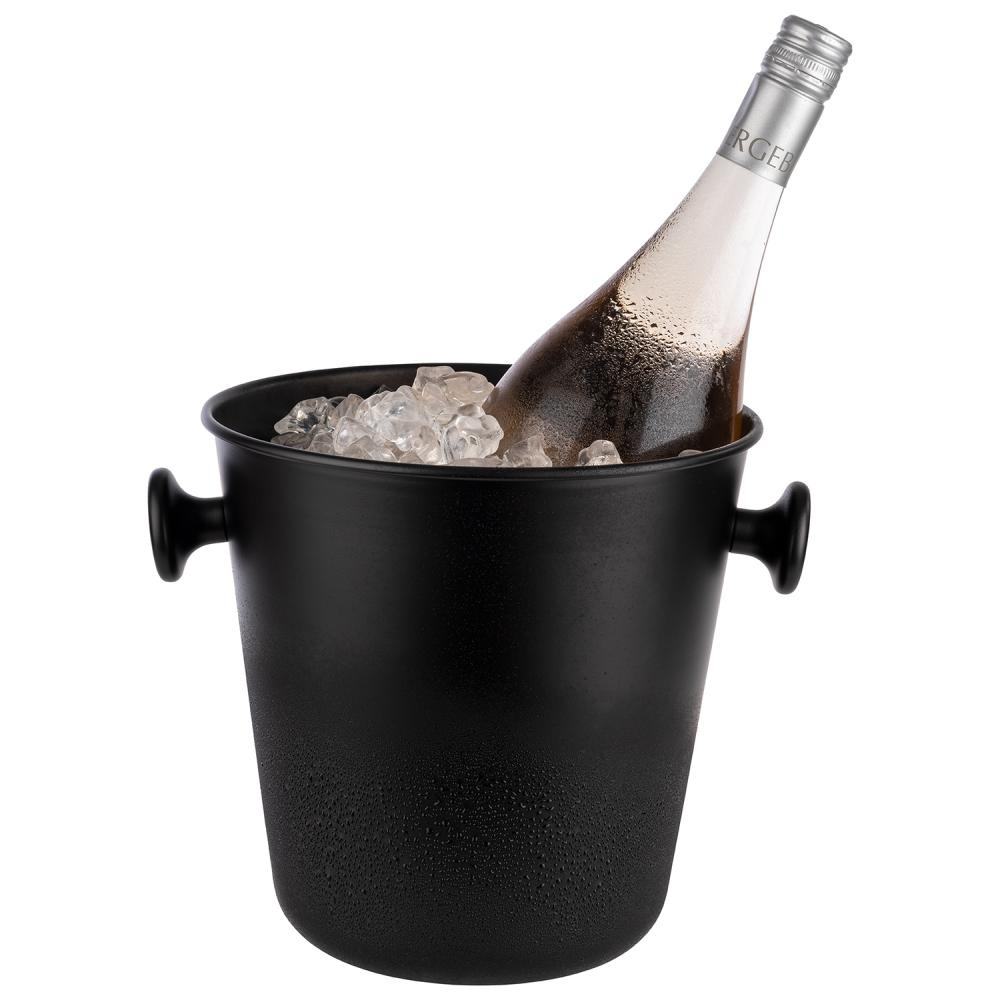 Hűtő palackokhoz, cooler, alumínium és ABS, fekete | APS 36115