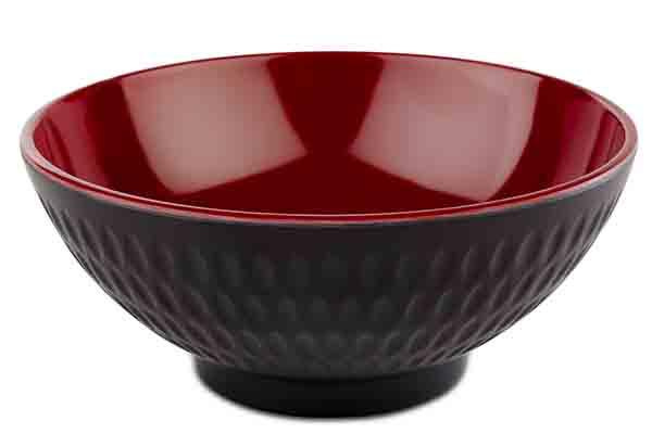 Tál ASIA PLUS, melamin, fekete - piros, 13x5.5 cm, 350 ml | APS 15418