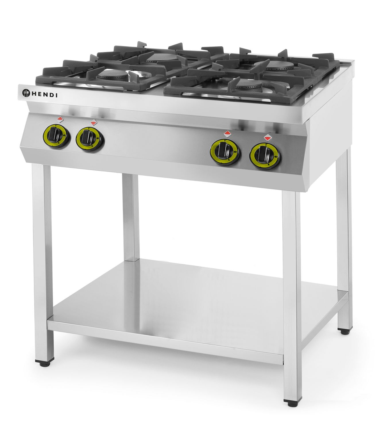 Gáztűzhely 4 égőfejes, 2×3,5 kW, 2×6 kW, 19 kW | HENDI 227589