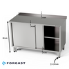 Rozsdamentes munkasztal szekrénnyel 120x70x85 cm | FORGAST