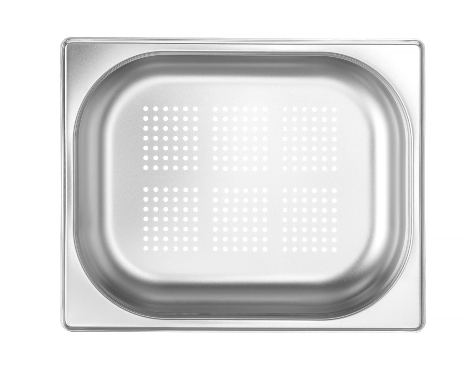 GN 1/2 tárolóedény, mélység: 6,5 cm, rozsdamentes acélból, KITCHEN LINE, perforált | HENDI 807323
