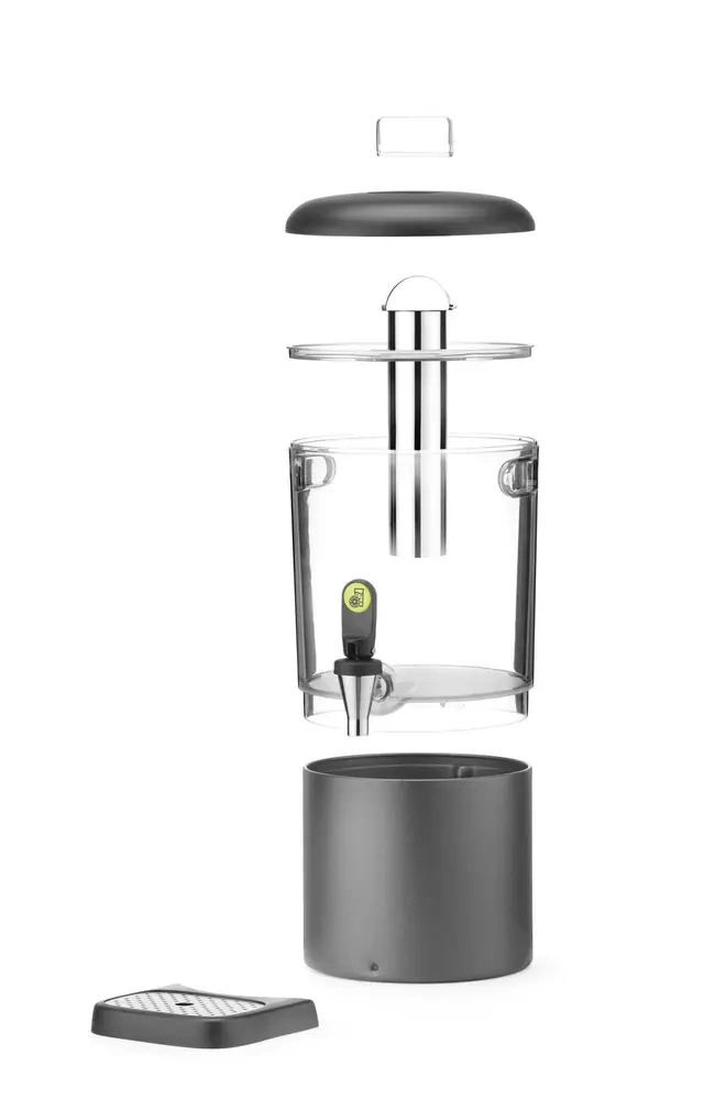 Gyümölcslé-adagoló, 4 l UNIQ, Robert Bronwasser tervezte, fekete, 315x211x(H)431 mm | HENDI 425008
