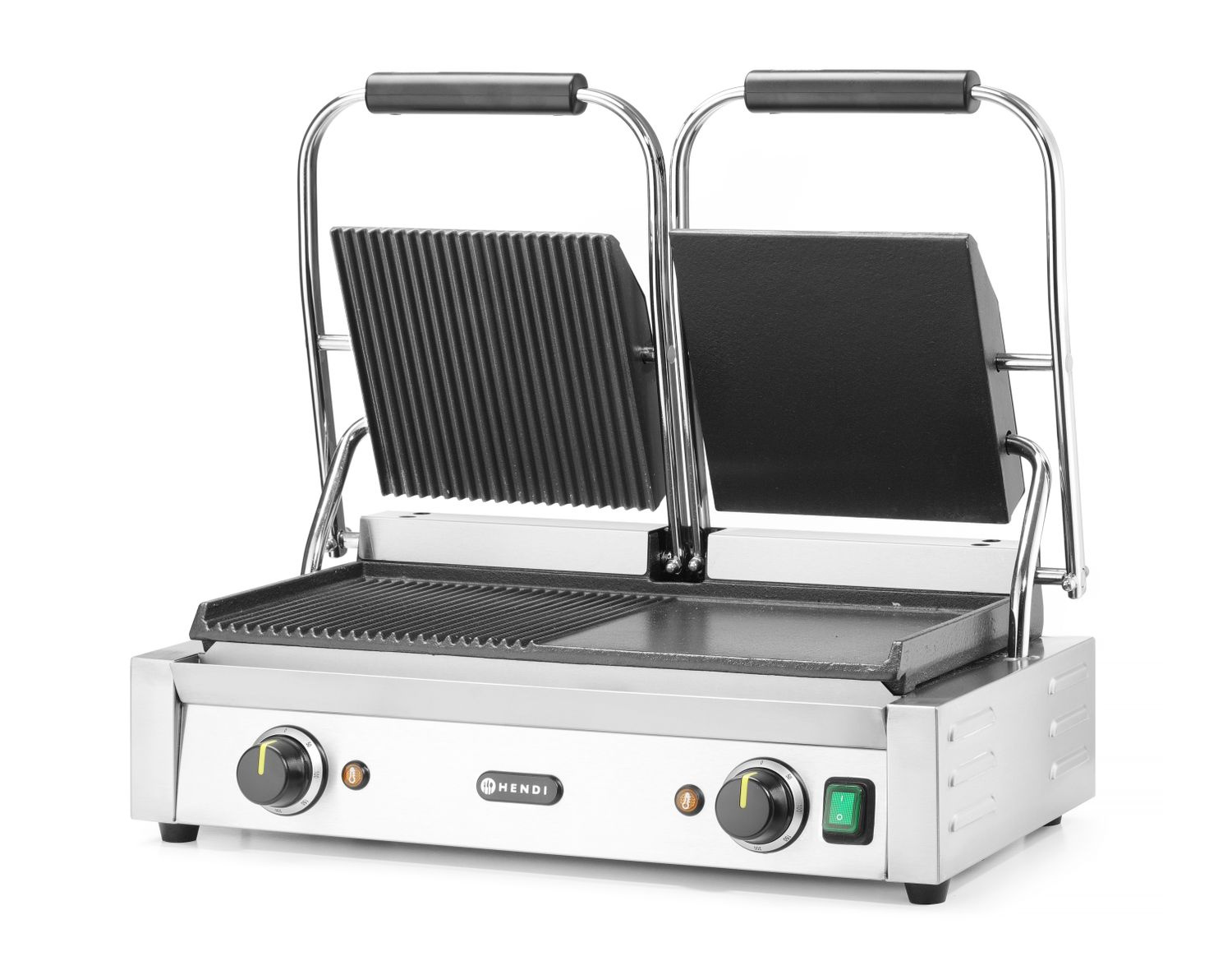 Dupla kontaktgrill, sima-bordázott lapok, 3.6 kW | HENDI 263907