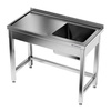 Rozsdamentes asztal 1 medencés mosogatóval, 70 cm | FORGAST