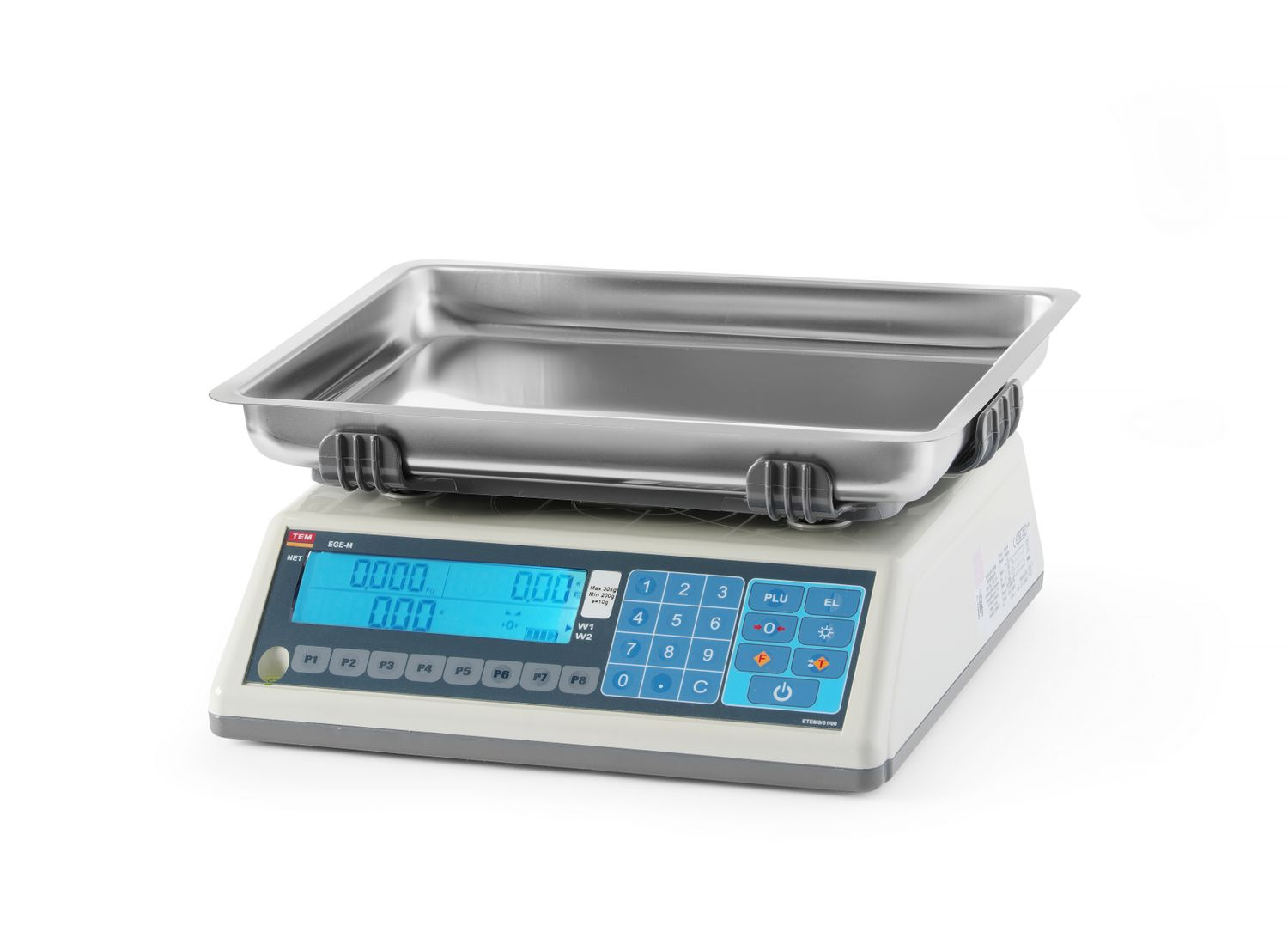 Számoló mérleg mély tállal és hitelesítéssel - 30 kg-ig | TEM TEM030C-PZR