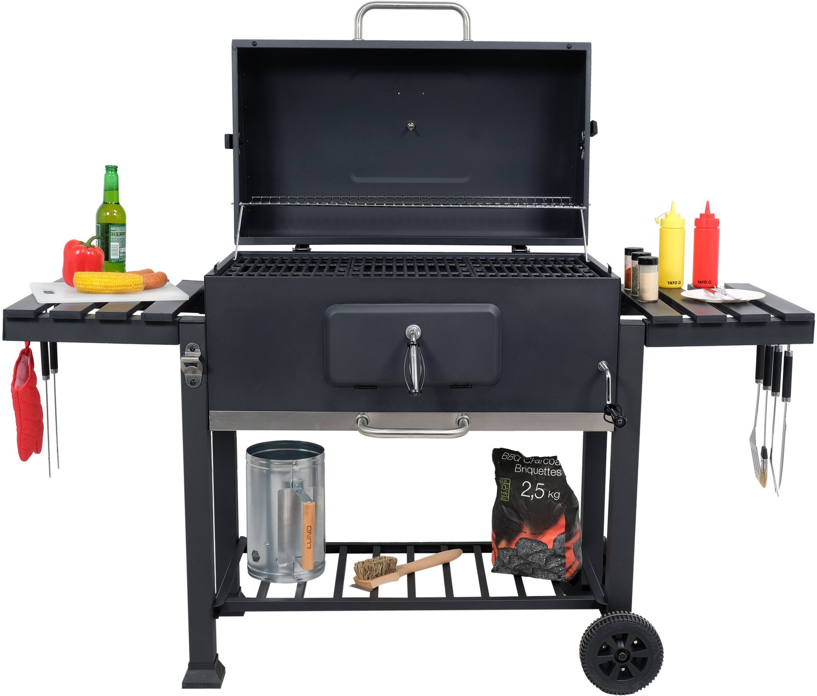 Grillsütő XXL fedéllel, rács 78x42.5 cm | LUND 99917