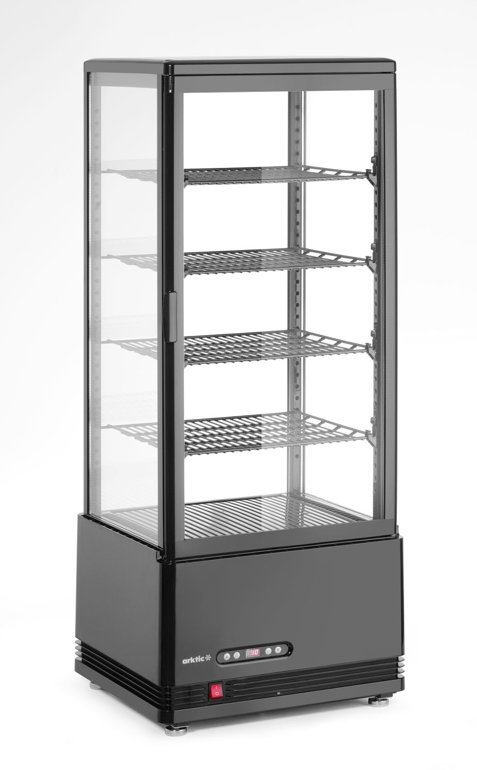 Hűtött vitrín 98 l, fekete, LED, 2-6°C | HENDI 233269