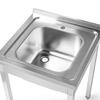 Rozsdamentes acél asztal 1 medencés mosogatóval 60x60x85 csavarozott | FORGAST FG15334