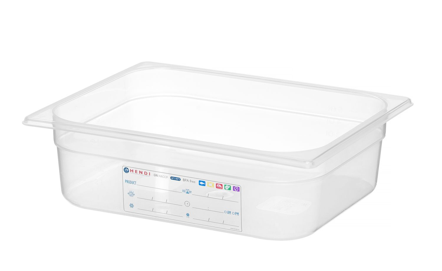 GN 1/2 edény 10 cm mély, polipropilénből, HACCP | HENDI 880173