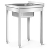 Rozsdamentes acél asztal 1 medencés mosogatóval 60x60x85 csavarozott | FORGAST FG15334