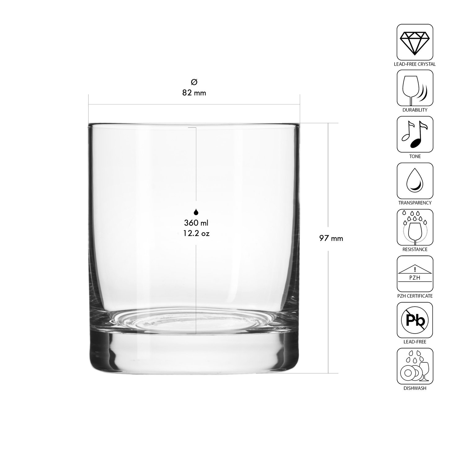 Poharak XNO TUMBLER 360 ICE, 360 ml, 6 darabos készlet | KROSNO GLASS F6873390300F7AB1