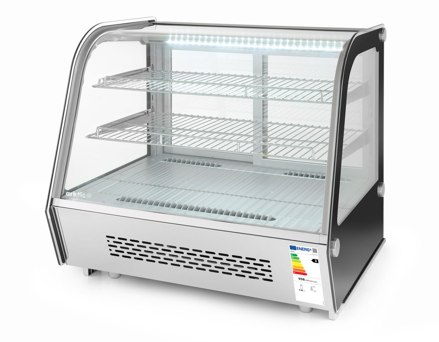 Hűtött bemutatóvitrin 120 l, LED, automatikus leolvasztás | HENDI 233702