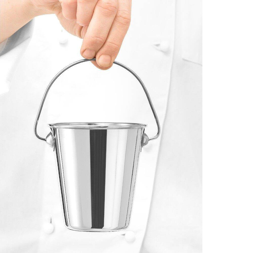 Mini finger food vödör, rozsdamentes acél, átmérő 12 cm | FORGAST FG11505