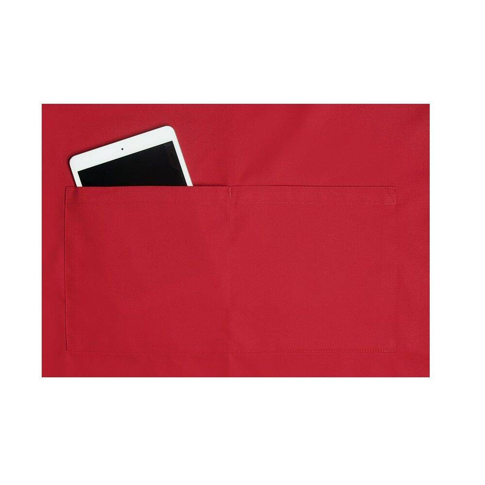 Konyhai kötény Basic 75 x 90 cm zsebbel és csattal piros | KARLOWSKY BLS 5-8-Stck