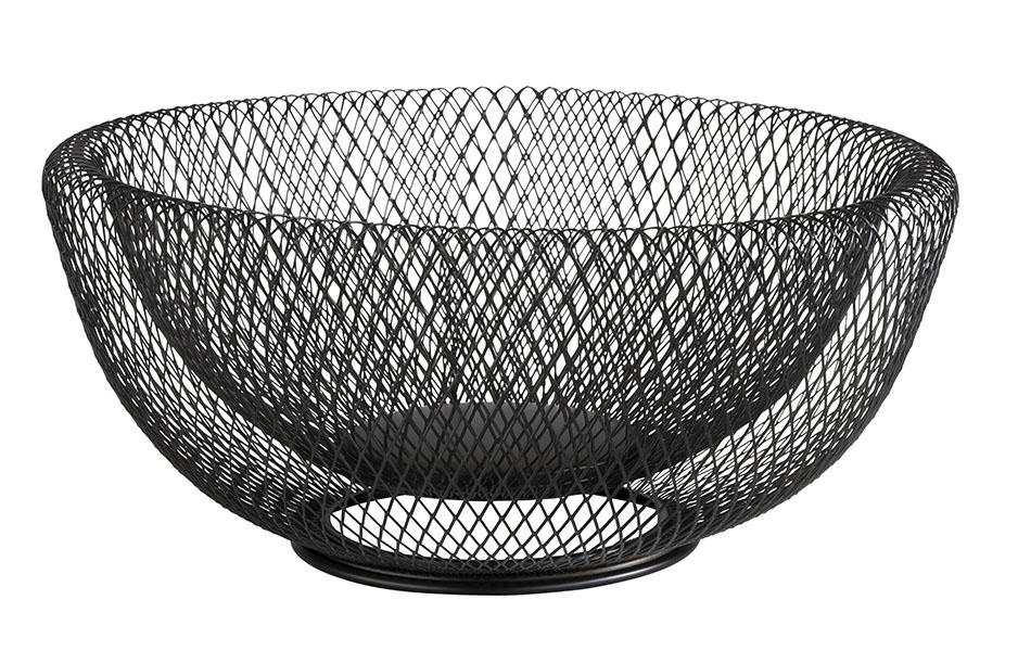 Kenyeres vagy gyümölcsös kosár, WIRE, kerek, fekete, 31x14 cm | APS 30206