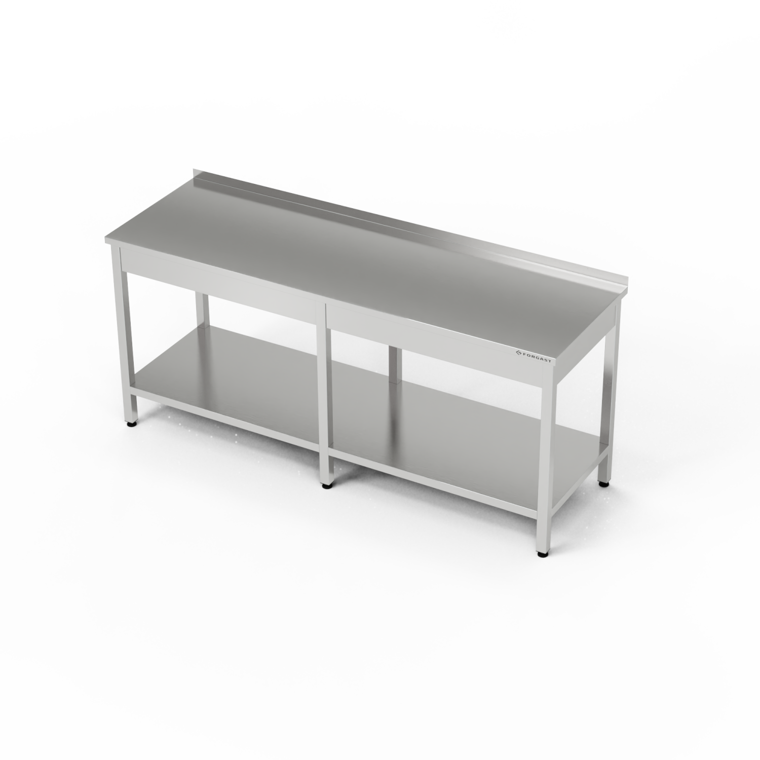 Rozsdamentes munkaasztal polccal 170x60x85 cm | FORGAST