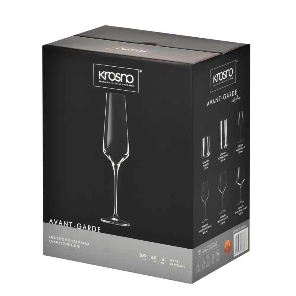 Pezsgőspoharak, Avant-Garde, 200 ml - 6 darabos készlet | KROSNO F579917018043570