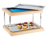 Vitrines szerviztál hűtőbetéttel, kétszintes DOPPELDECKER GN 1/1, barna, 60x41x36 cm | APS 11541