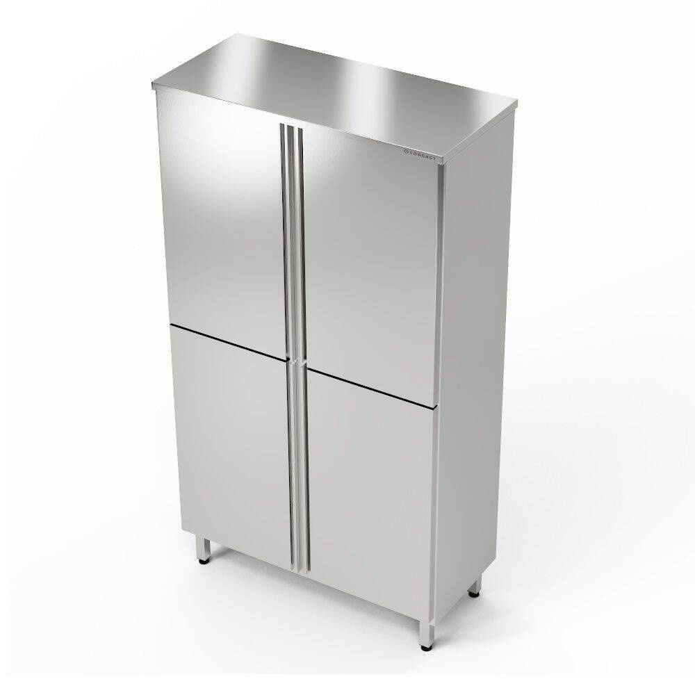 Rozsdamentes átadó szekrény, kétosztású, 90x70x180 cm | FORGAST