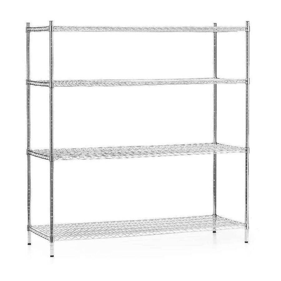 Krómacél raktári állvány, 4 polc, 152x61x180 cm, összecsukható | FORGAST FG15139