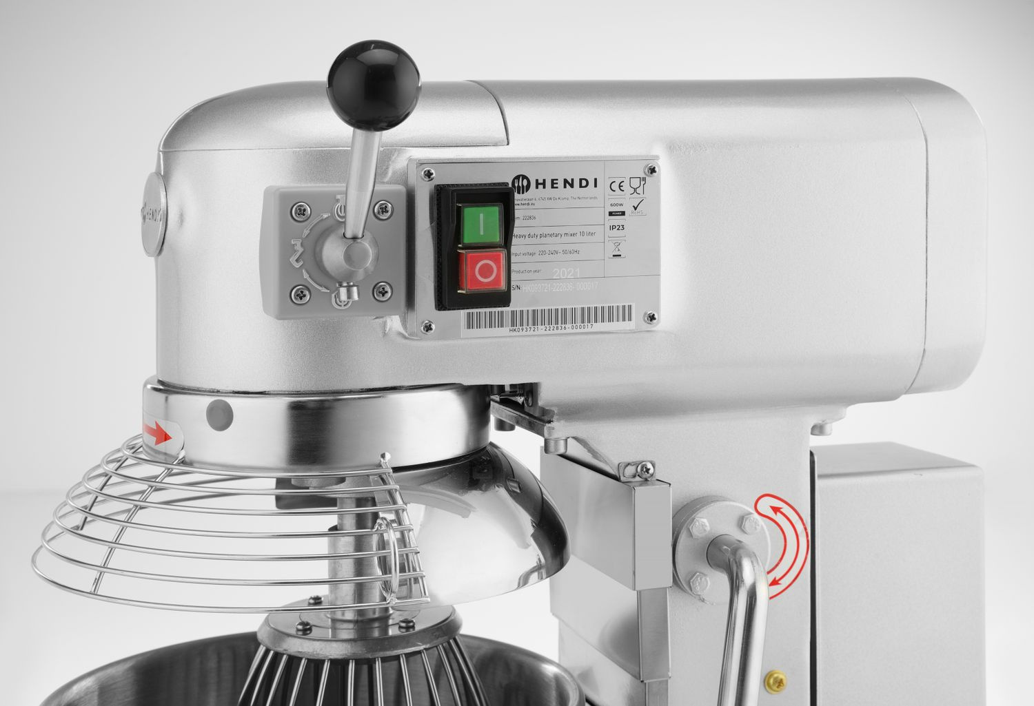 Bolygókeverő, dagasztógép könnyű tésztához, 20 l, 1.1 kW, 230 V | HENDI 222843