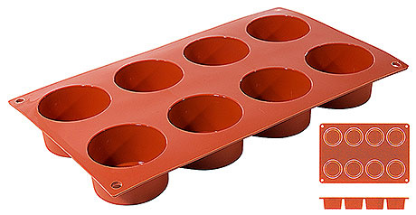 Szilikon ramekin forma, 8 nyílás, 6x3.5 cm | CONTACTO 6636/068