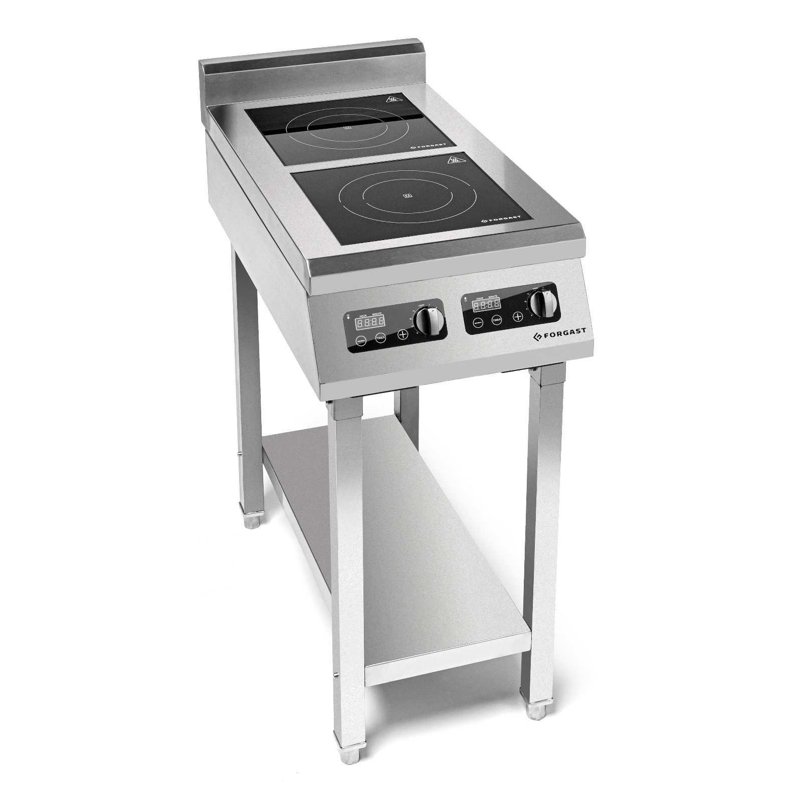 Indukciós tűzhely 2 főzőzónával, állvánnyal, 2x3,5 kW, 400 V | FORGAST FG09036