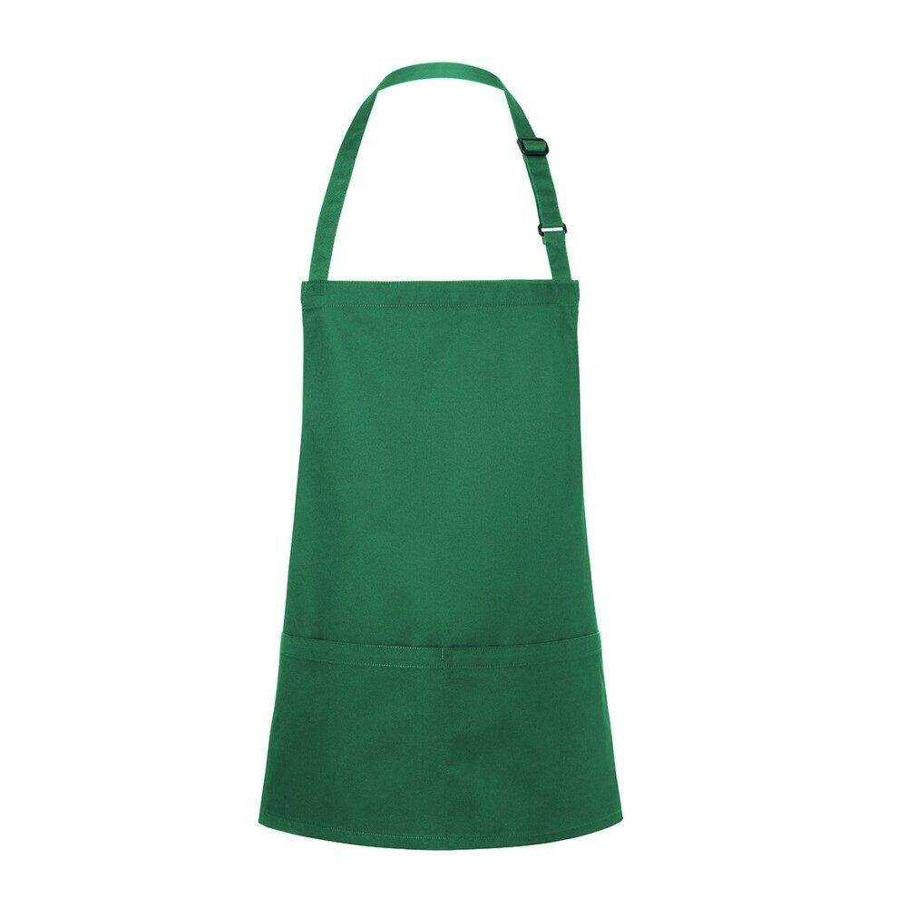 Rövid kötény Basic 75 x 60 cm zsebbel és csattal erdőzöld | KARLOWSKY BLS 6-32-Stck
