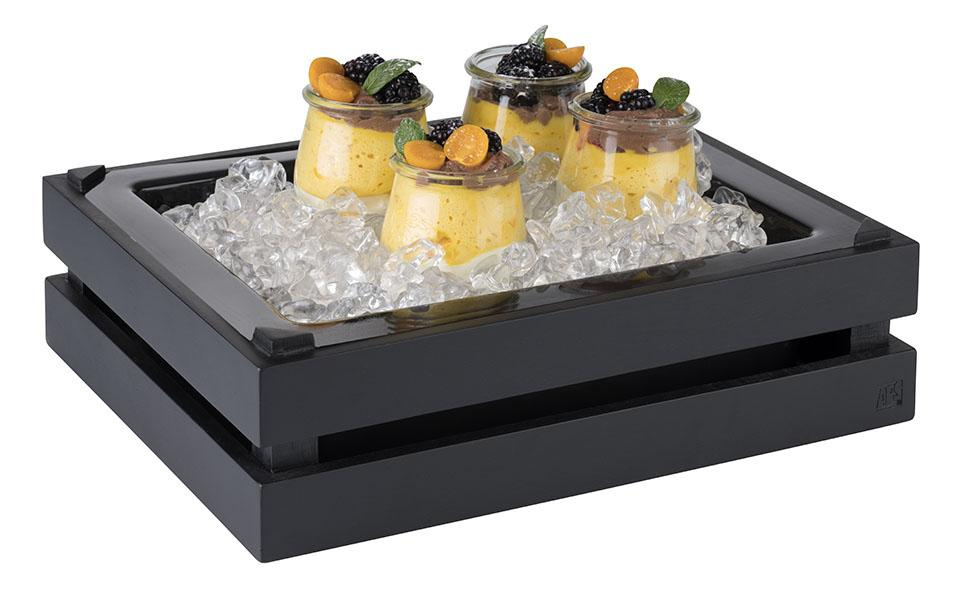 Betét GN SUPERBOX-hoz, GN 1/2, polisztirol, fekete, 32.5x26.5x8.5 cm | APS 11617