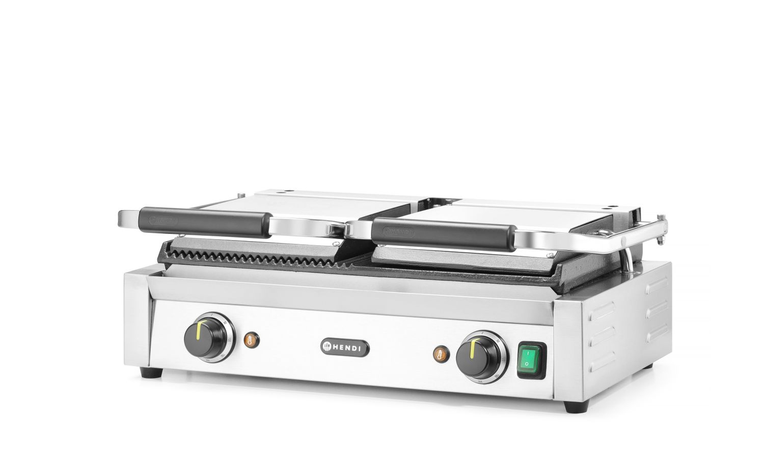 Dupla kontaktgrill, sima-bordázott lapok, 3.6 kW | HENDI 263907